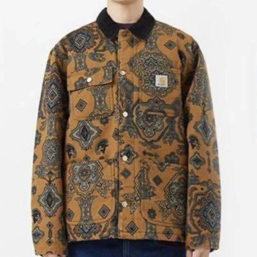 Carhartt Wip Paisley Tapestry Design Print Michigan Coat Jacket - Picture 1 of 12